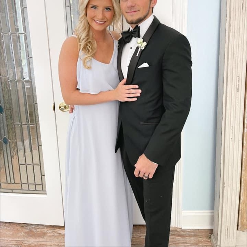 Pale blue bridesmaid dress